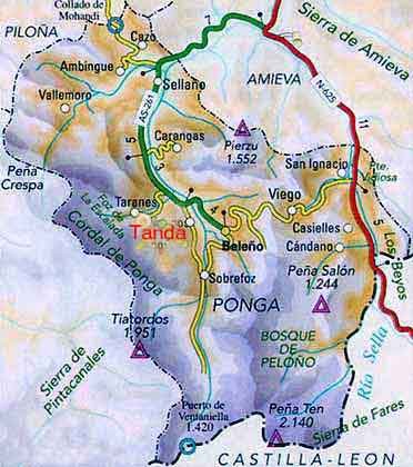 mapa de La Xiana