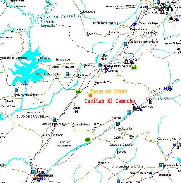 mapa de Apartamentos Rurales El Camocho