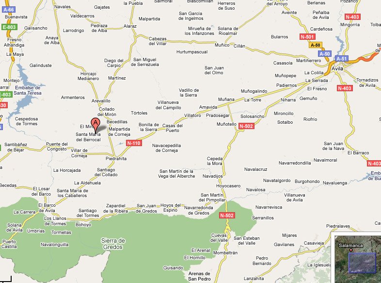 mapa de El Coraz�n del Valle de Gredos