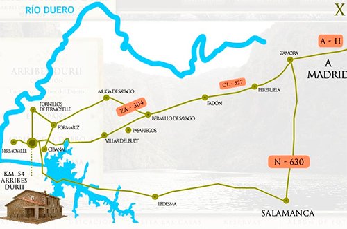 mapa de Casas Rurales Arribes Durii