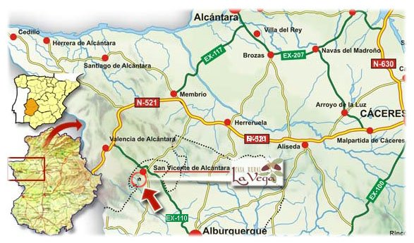 mapa de Casa Rural La Vega