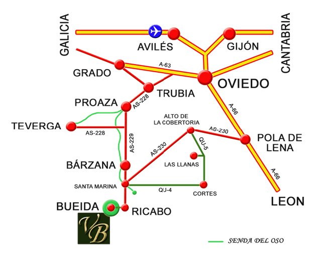 mapa de Valle de Bueida