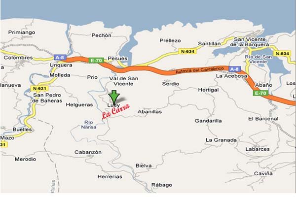 mapa de La Carra