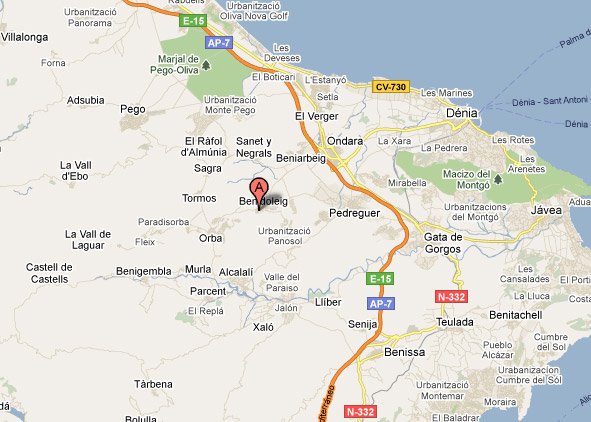 mapa de Casa Rural Vicent De Pura