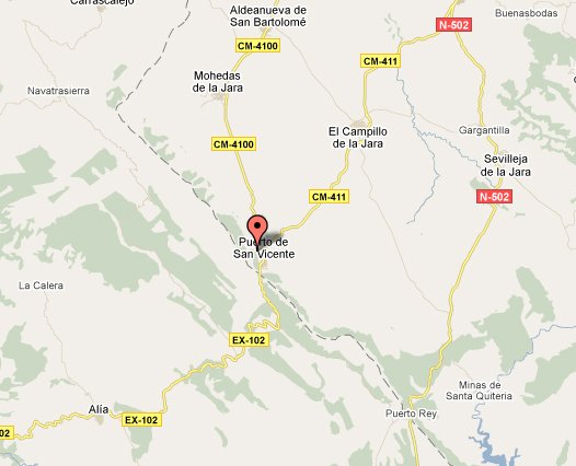 mapa de Casa Rural del Puerto de San Vicente