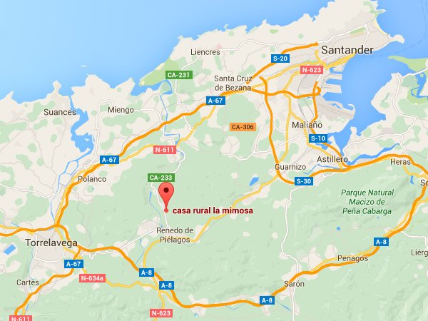 mapa de Casa La Mimosa