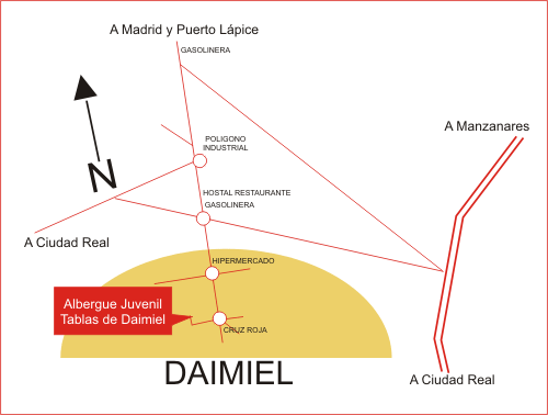 mapa de Albergue Juvenil Tablas De Daimiel