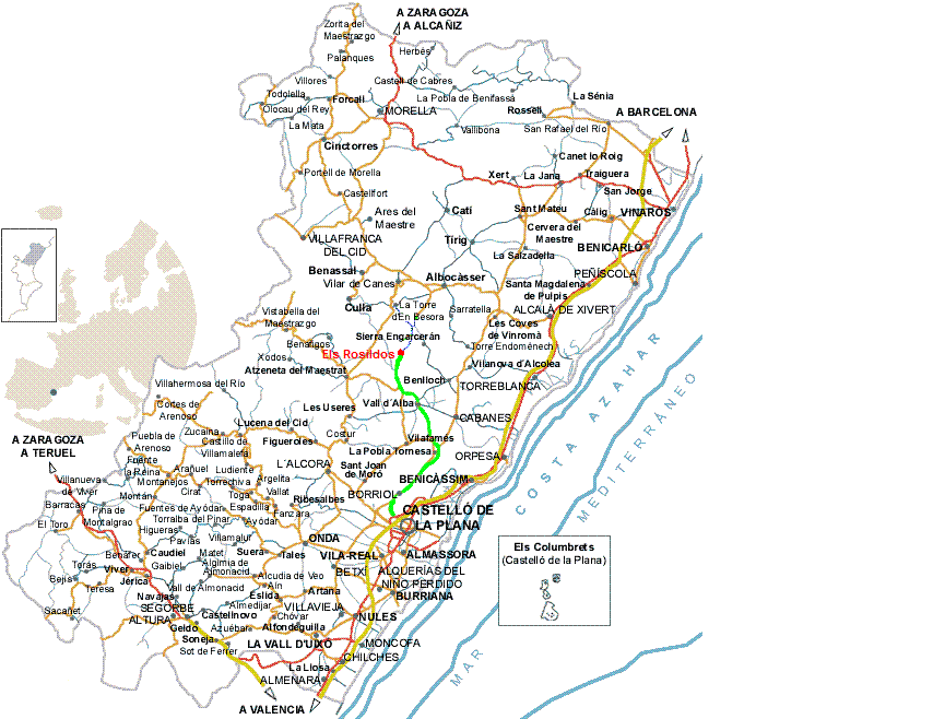 mapa de Mas De Les Casetes