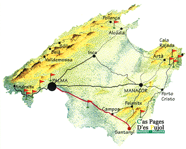 mapa de Cas Pages Des Pujol