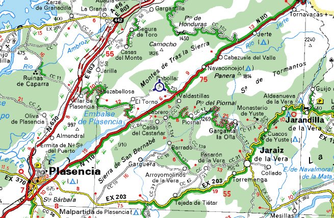 mapa de Casas Rurales Puria Y Gamellas