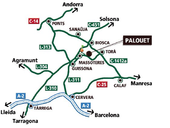 mapa de Restaurant Hostal Palouet De Segarra